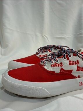 RARE Alife BUDWEISER PRINT Canvas Sneakers with Red & White